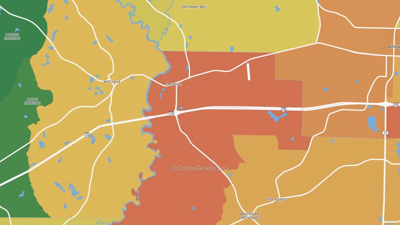 Caryville, FL Map of Murder Rates