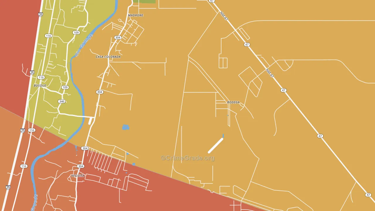 Casa Colorada, NM Map of Murder Rates