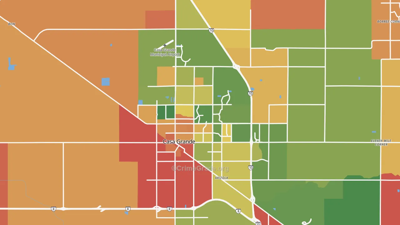 Casa Grande, AZ Map of Murder Rates