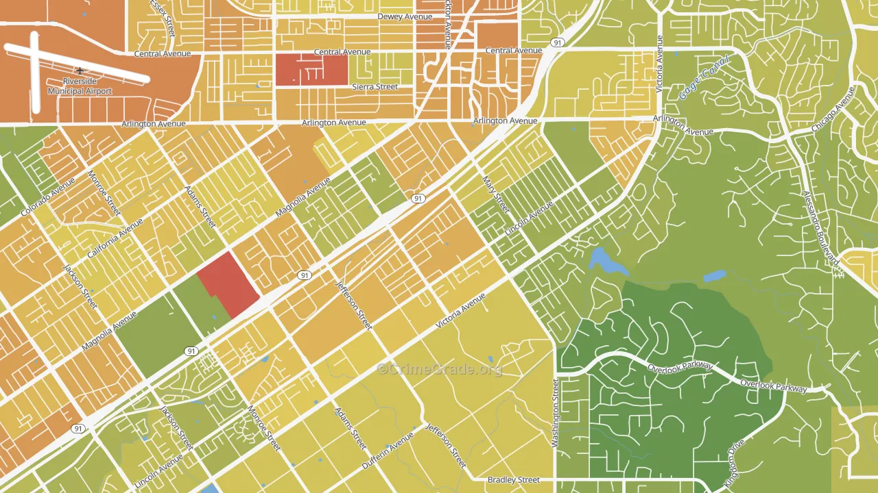Casablanca, Riverside, CA Map of Murder Rates
