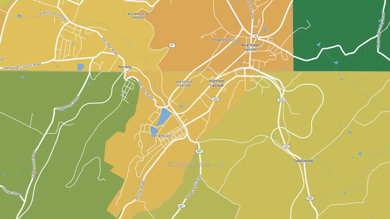Cascade, MD Map of Murder Rates