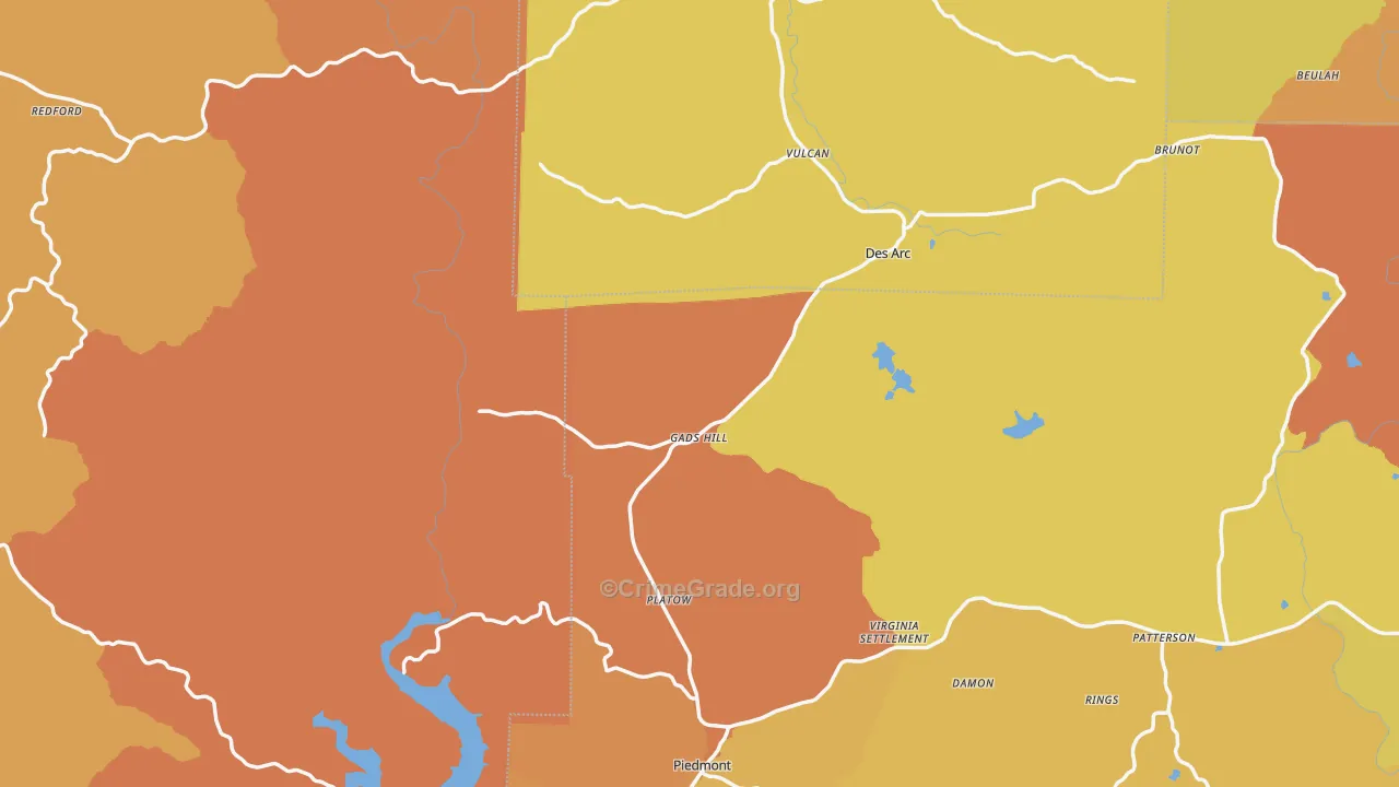 Cascade, MO Map of Murder Rates