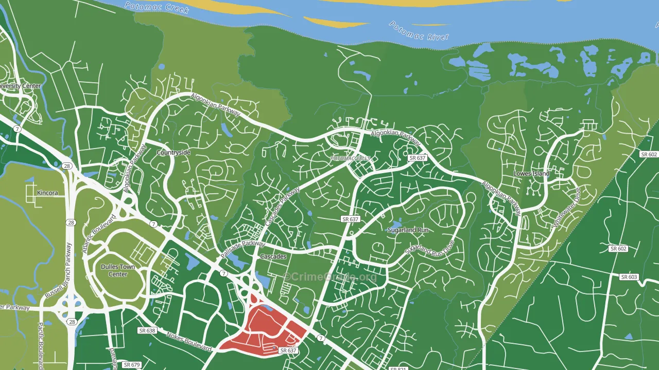 Cascades, VA Map of Murder Rates