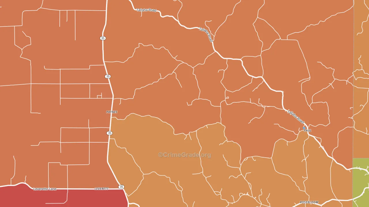 Cascilla, MS Map of Murder Rates