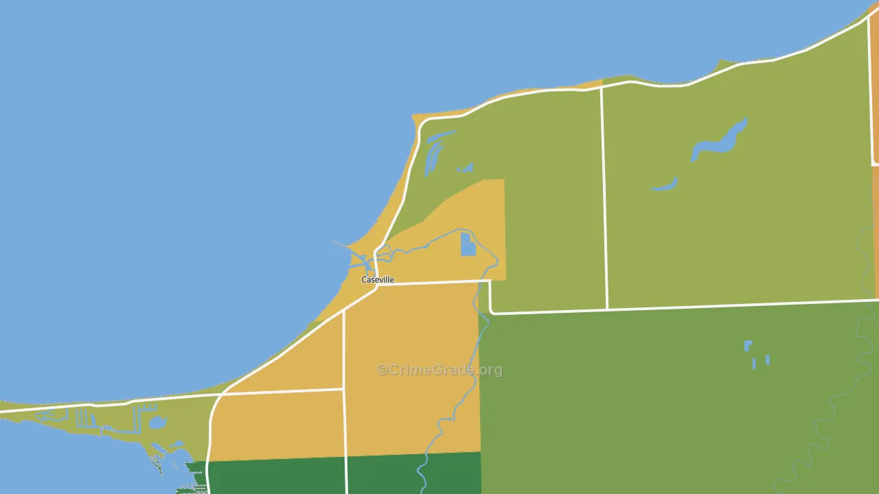 Caseville, MI Map of Murder Rates