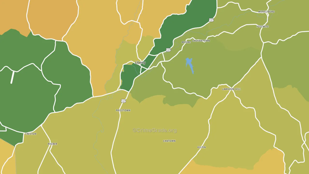 Casey County, KY Map of Murder Rates
