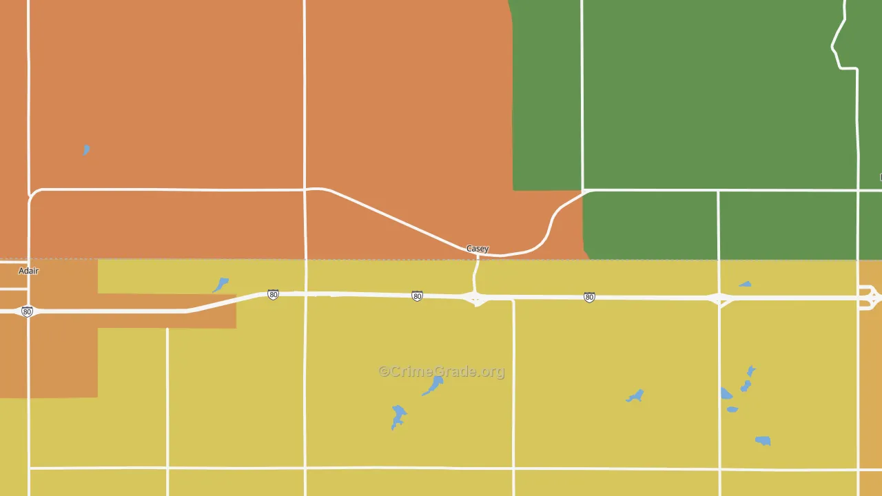 Casey, IA Map of Murder Rates