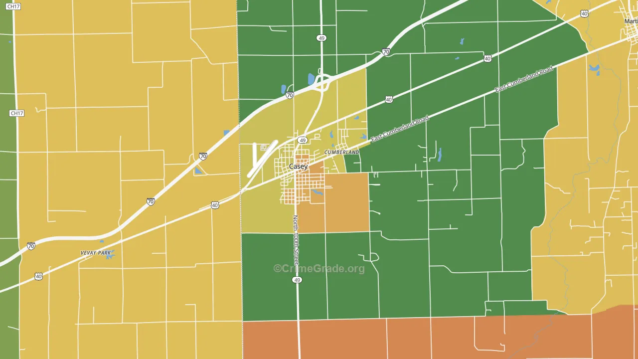 Casey, IL Map of Murder Rates