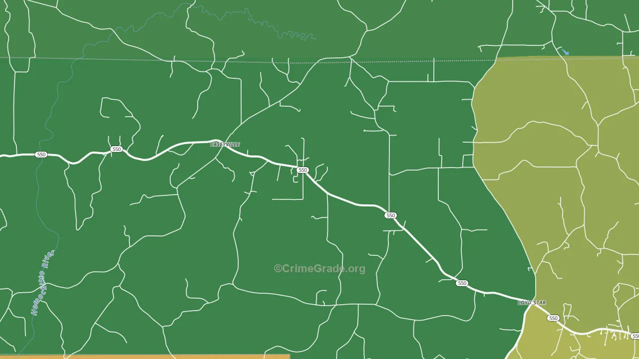 Caseyville, MS Map of Murder Rates