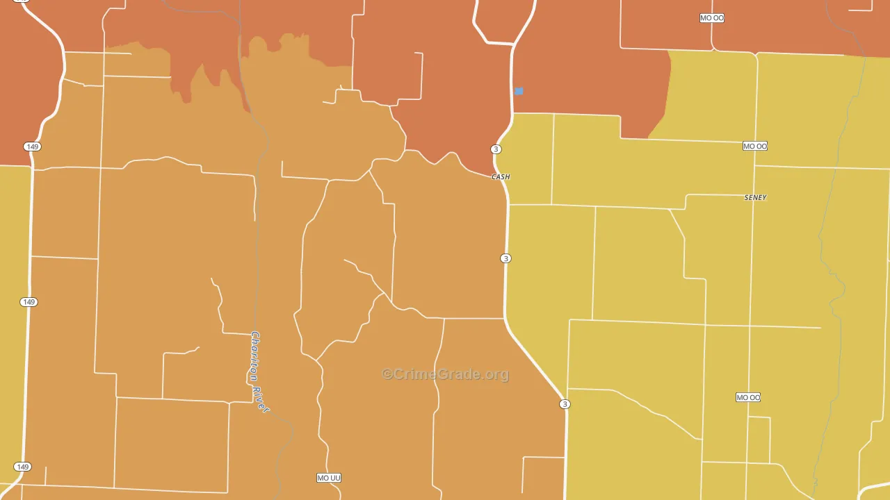 Cash, MO Map of Murder Rates