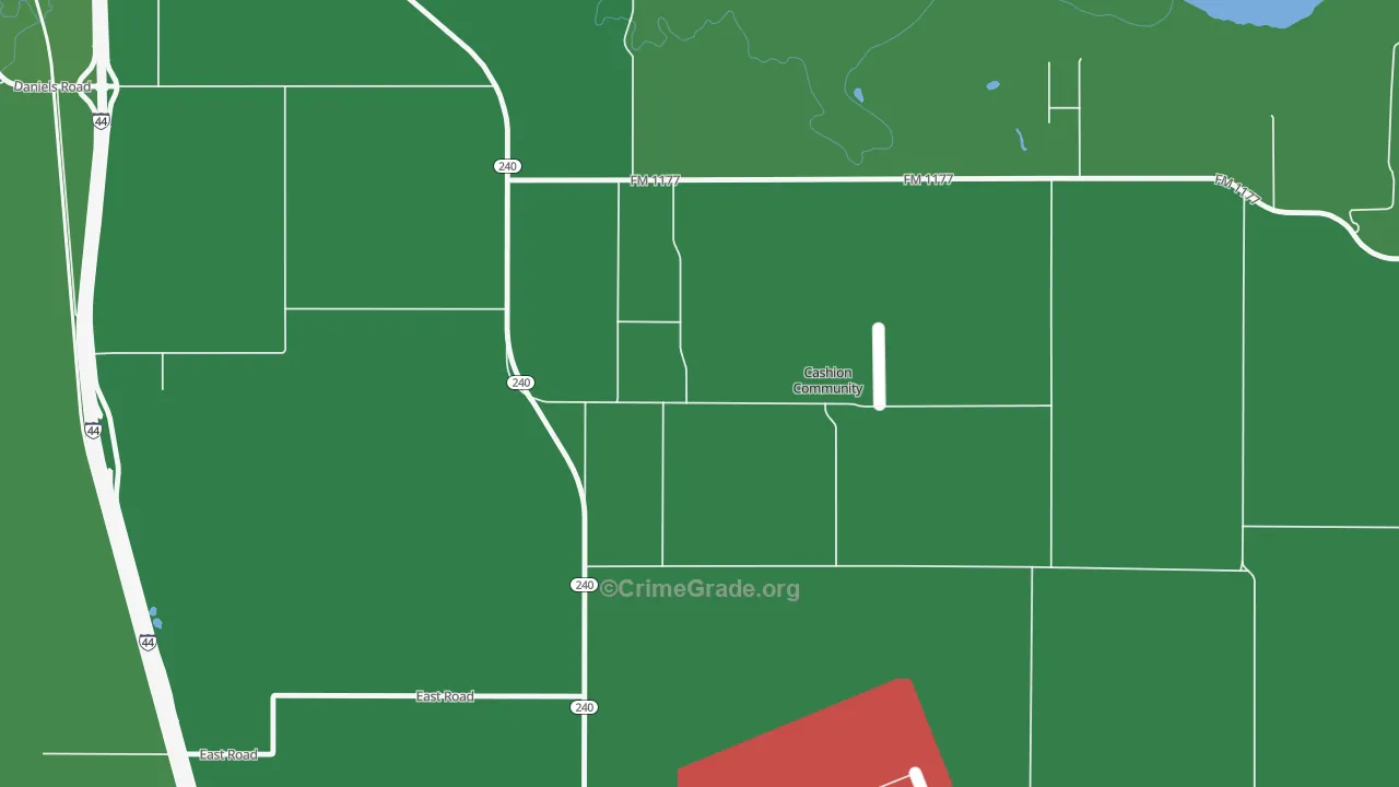 Cashion Community, TX Map of Murder Rates