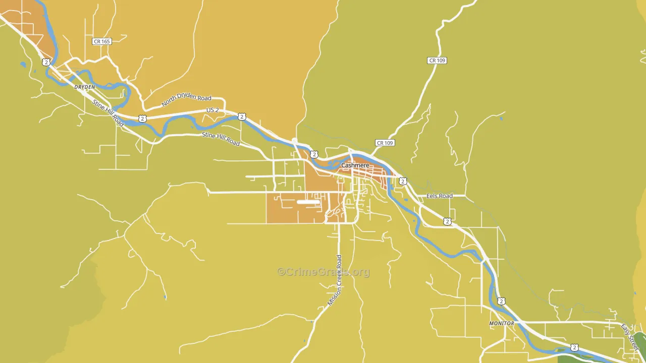 Cashmere, WA Map of Murder Rates