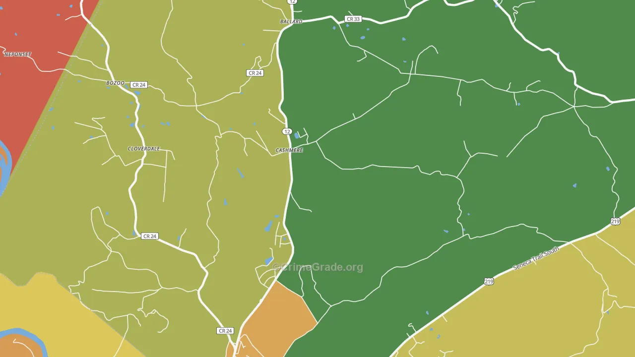 Cashmere, WV Map of Murder Rates
