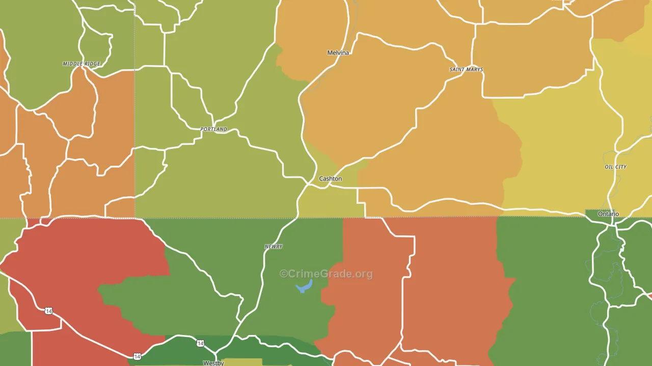 Cashton, WI Map of Murder Rates