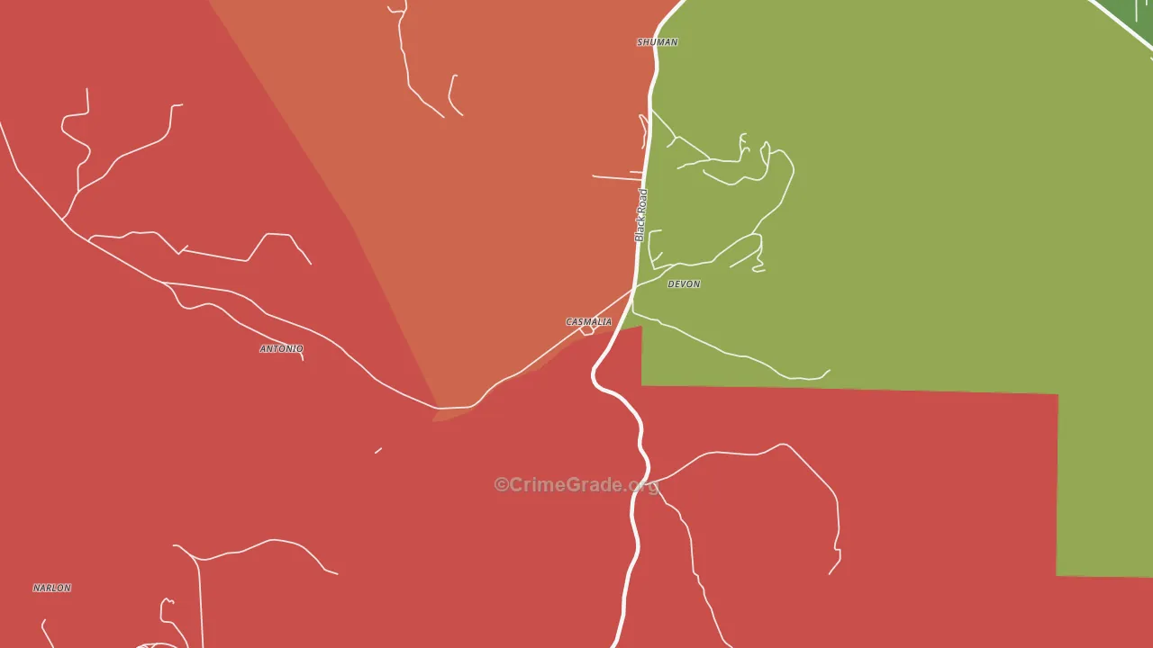Casmalia, CA Map of Murder Rates