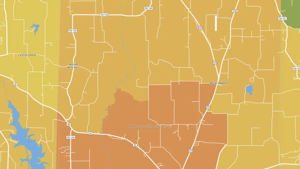Cason, TX Map of Murder Rates