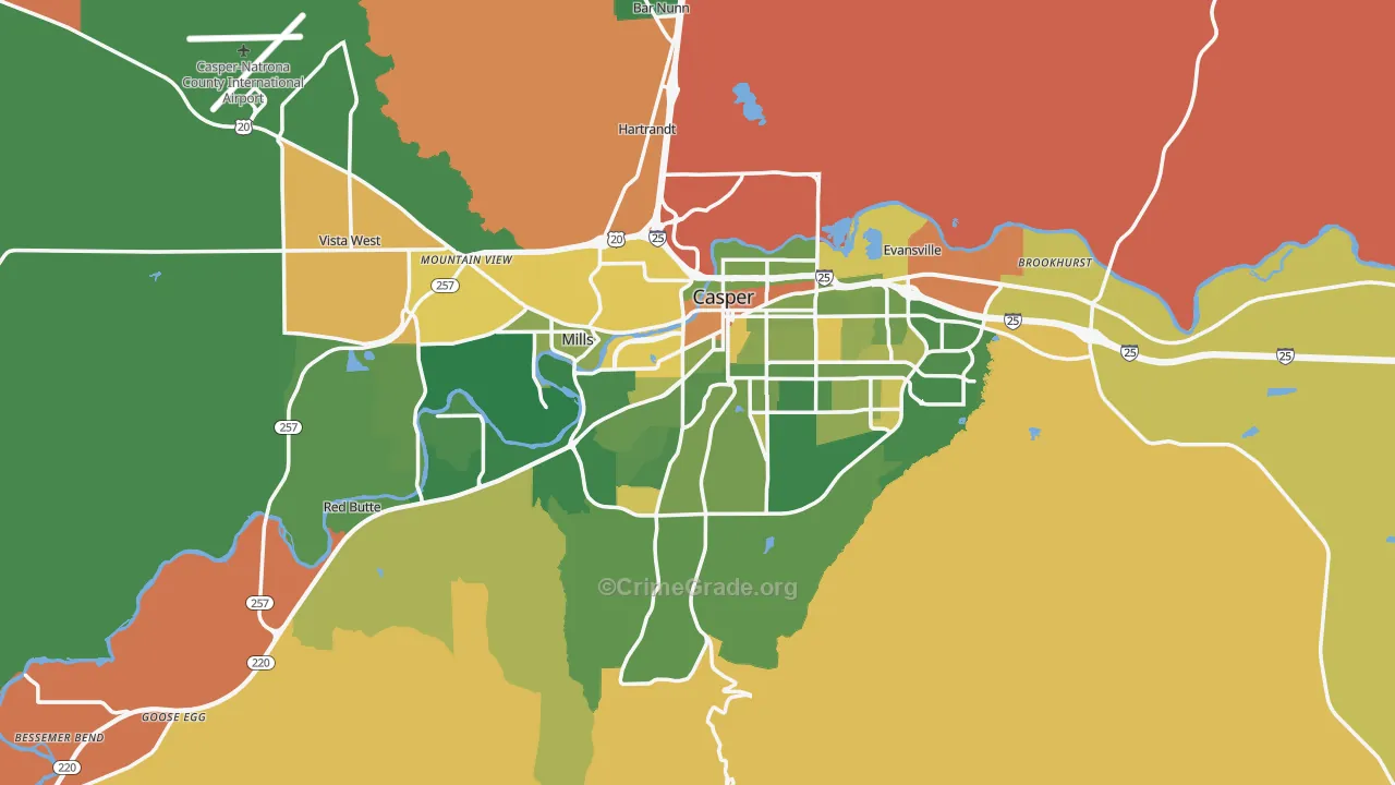 Casper, WY Map of Murder Rates