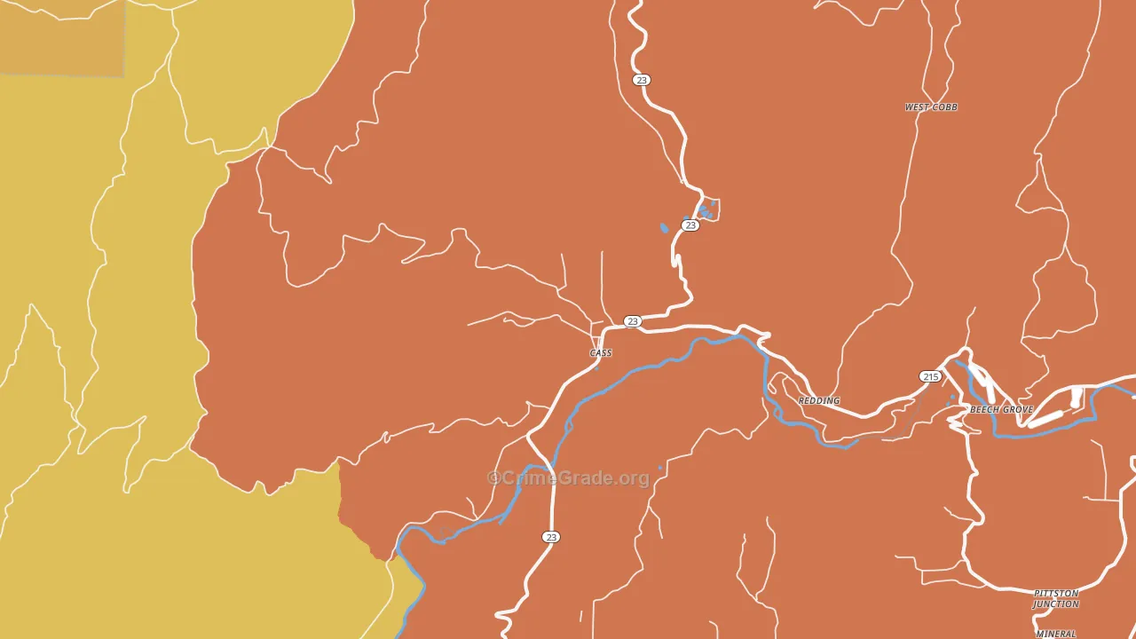 Cass, AR Map of Murder Rates