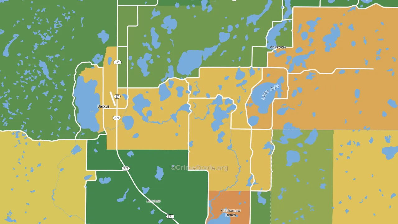 Cass County, MN Map of Murder Rates