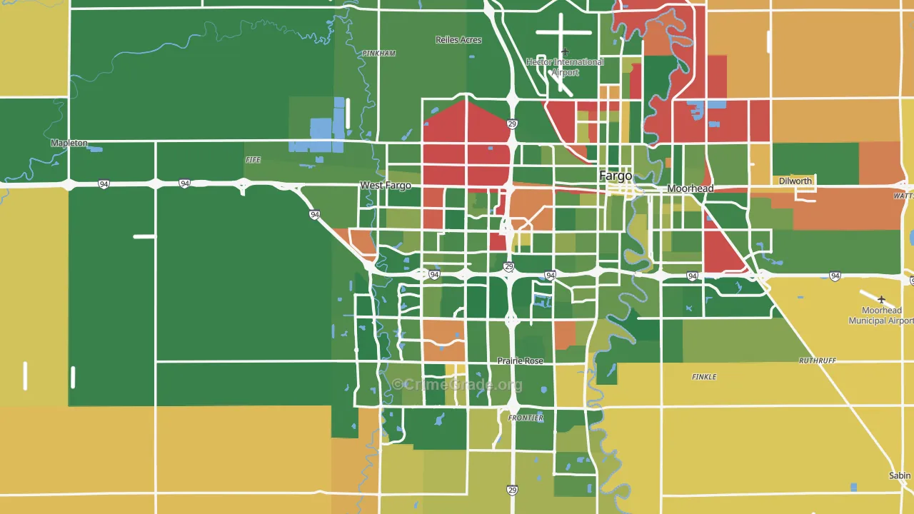 Cass County, ND Map of Murder Rates