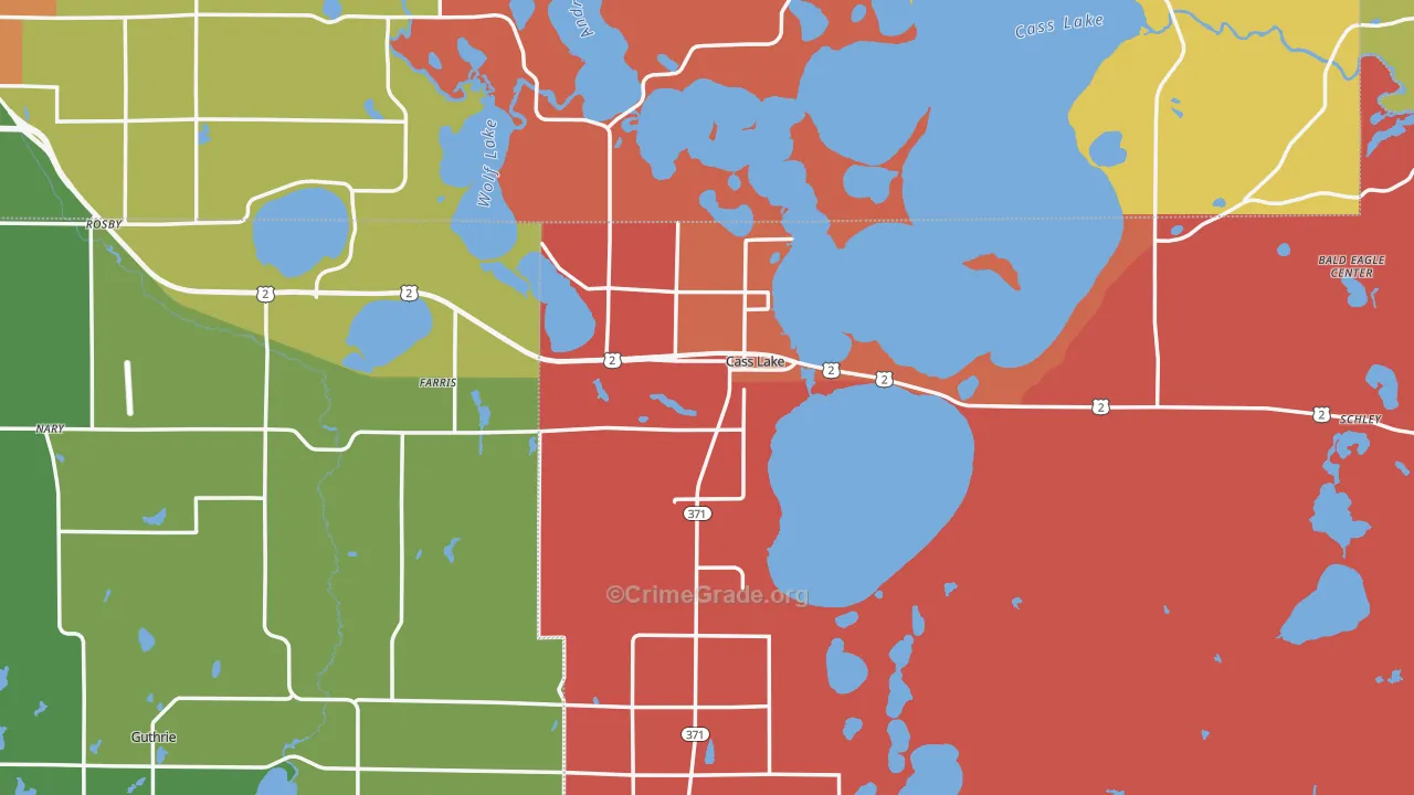 Cass Lake, MN Map of Murder Rates