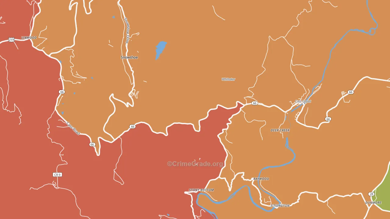 Cass, WV Map of Murder Rates