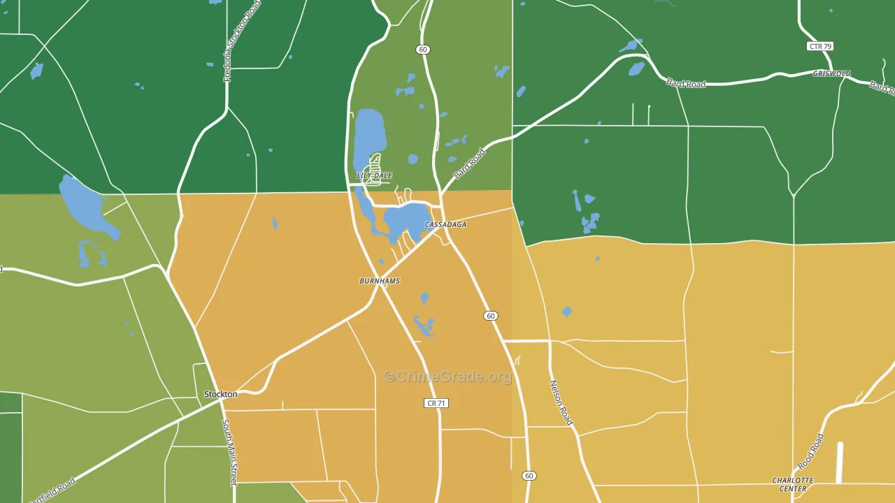 Cassadaga, NY Map of Murder Rates