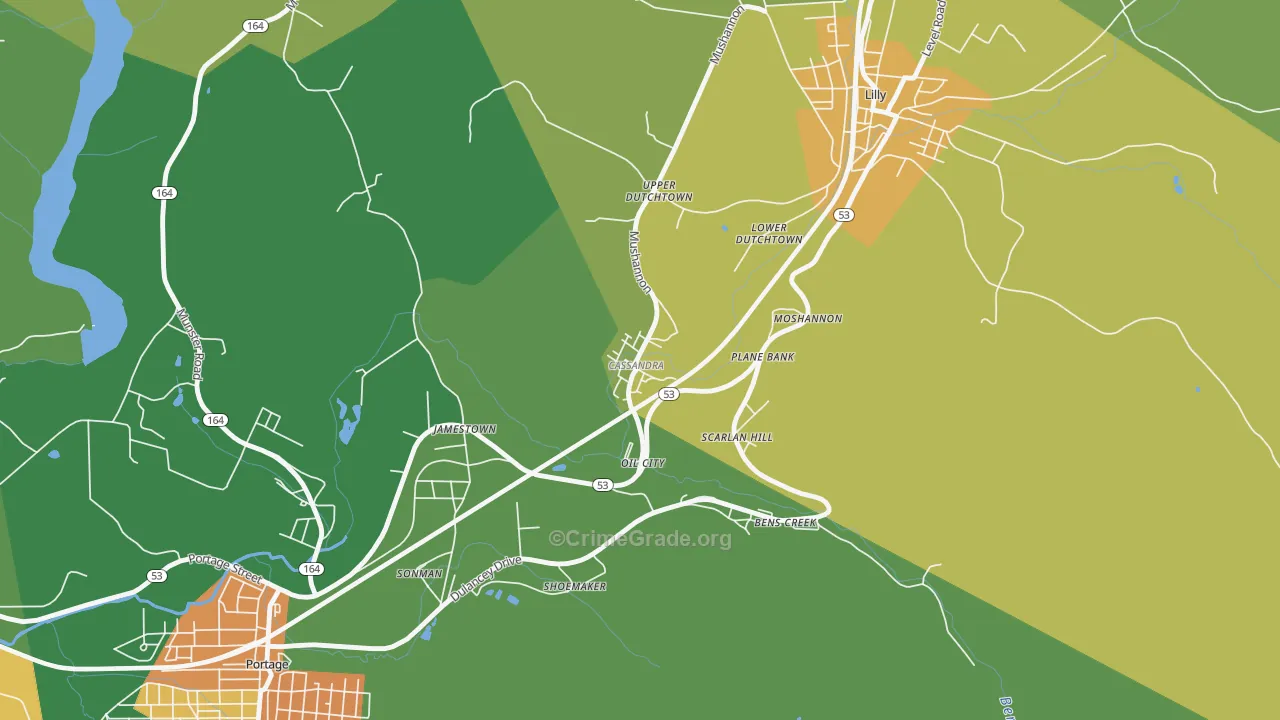 Cassandra, PA Map of Murder Rates