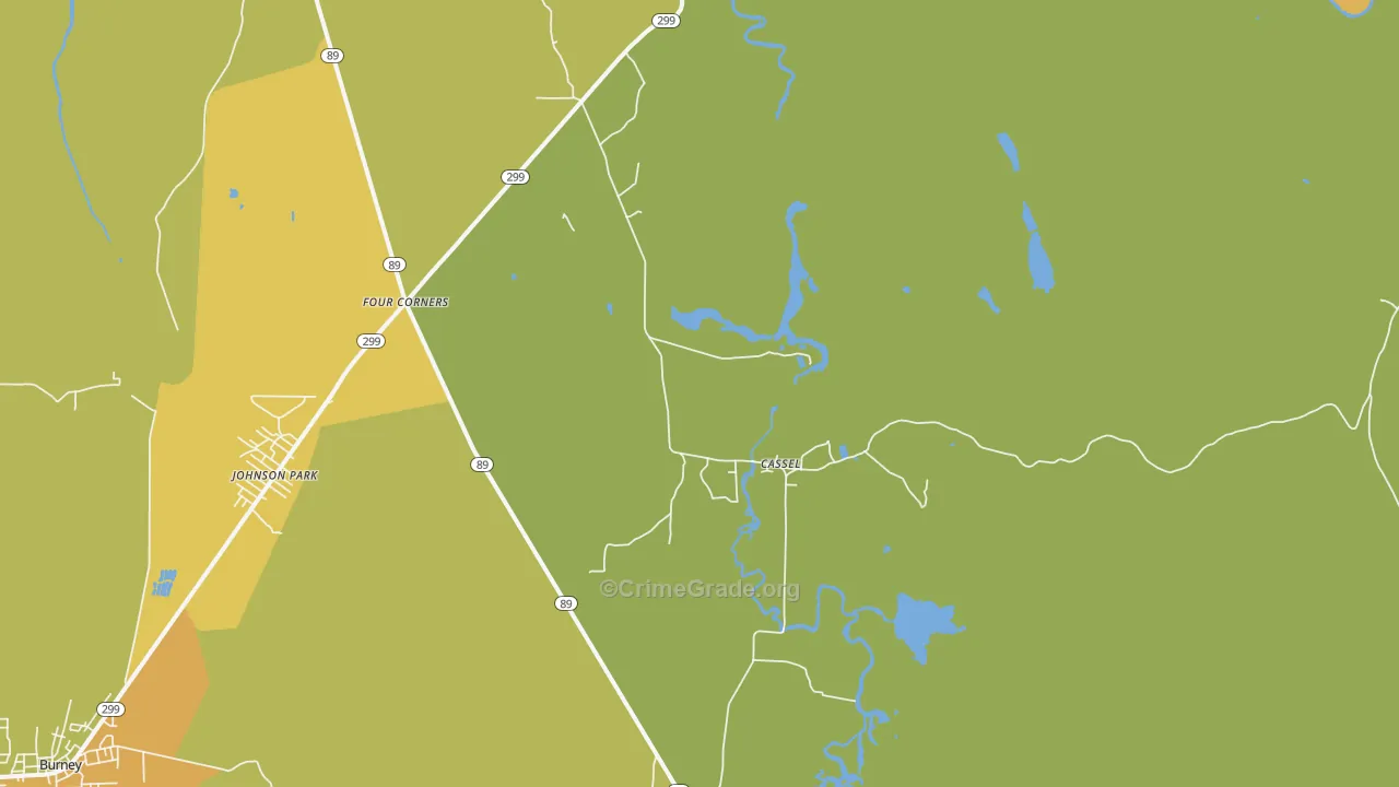 Cassel, CA Map of Murder Rates