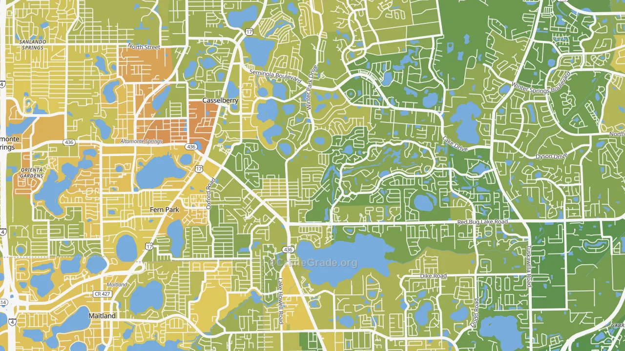 Casselberry, FL Map of Murder Rates