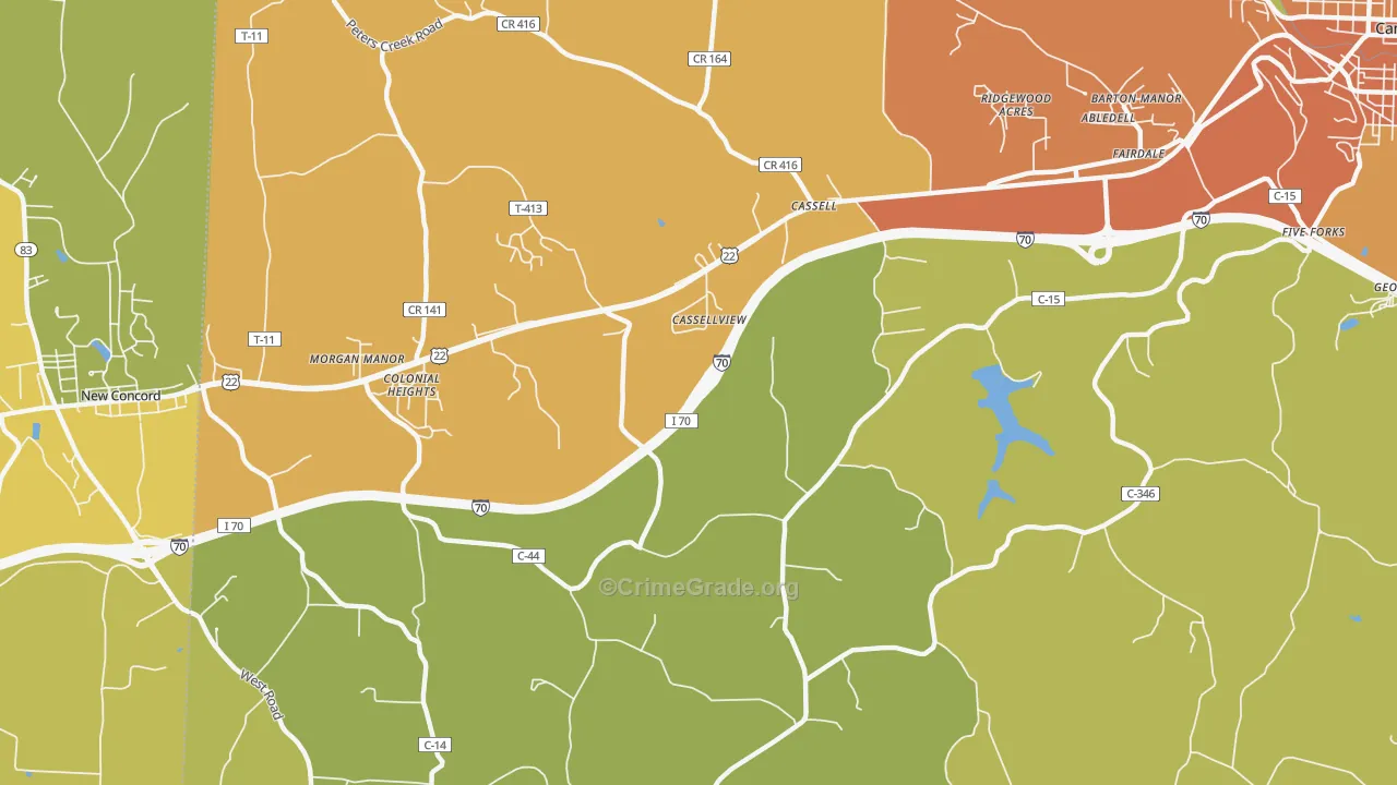 Cassell, OH Map of Murder Rates
