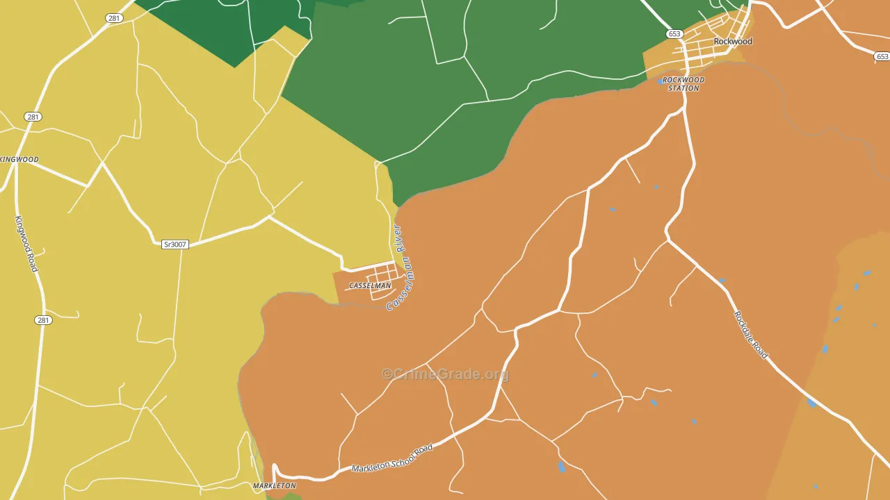 Casselman, PA Map of Murder Rates