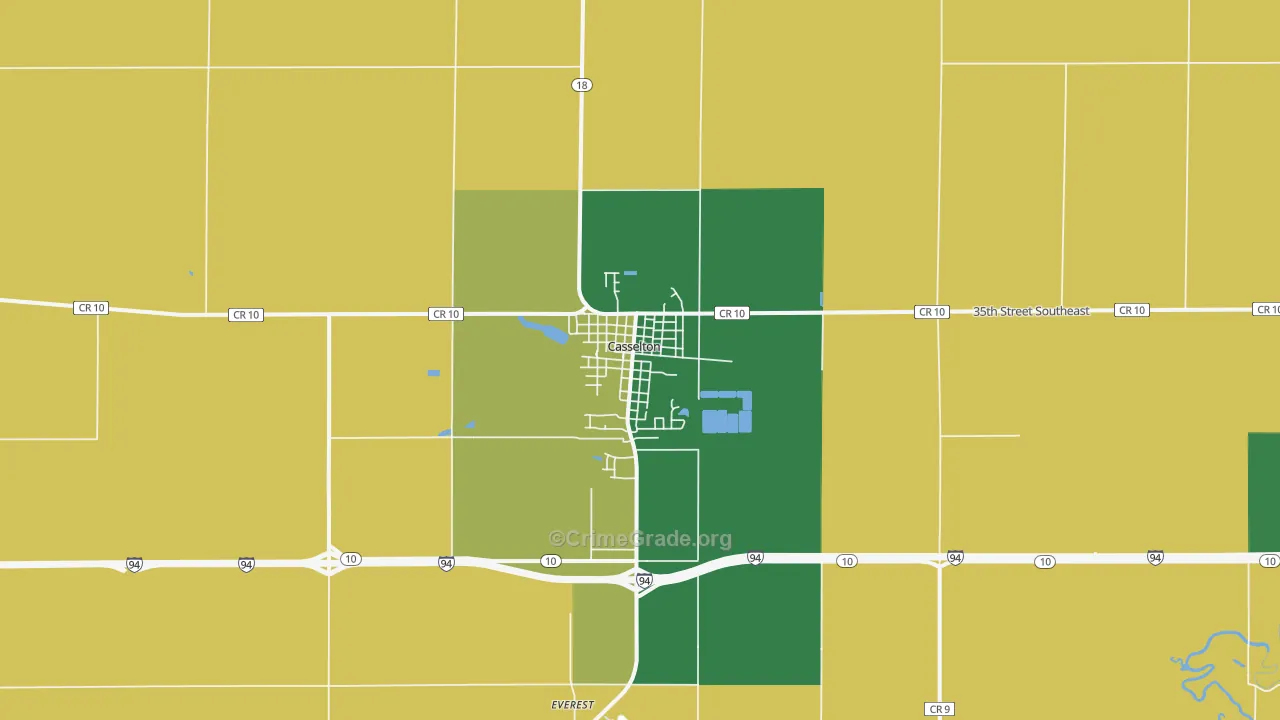 Casselton, ND Map of Murder Rates