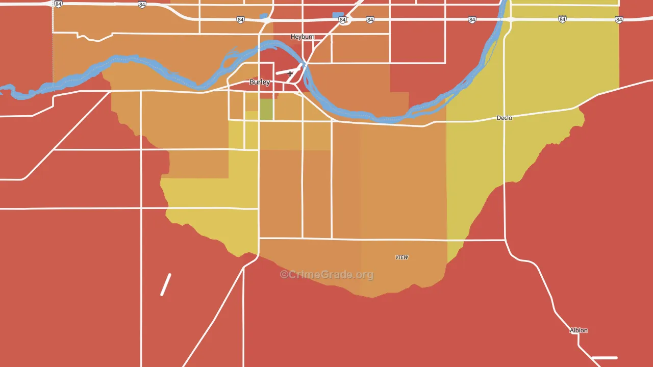 Cassia County, ID Map of Murder Rates