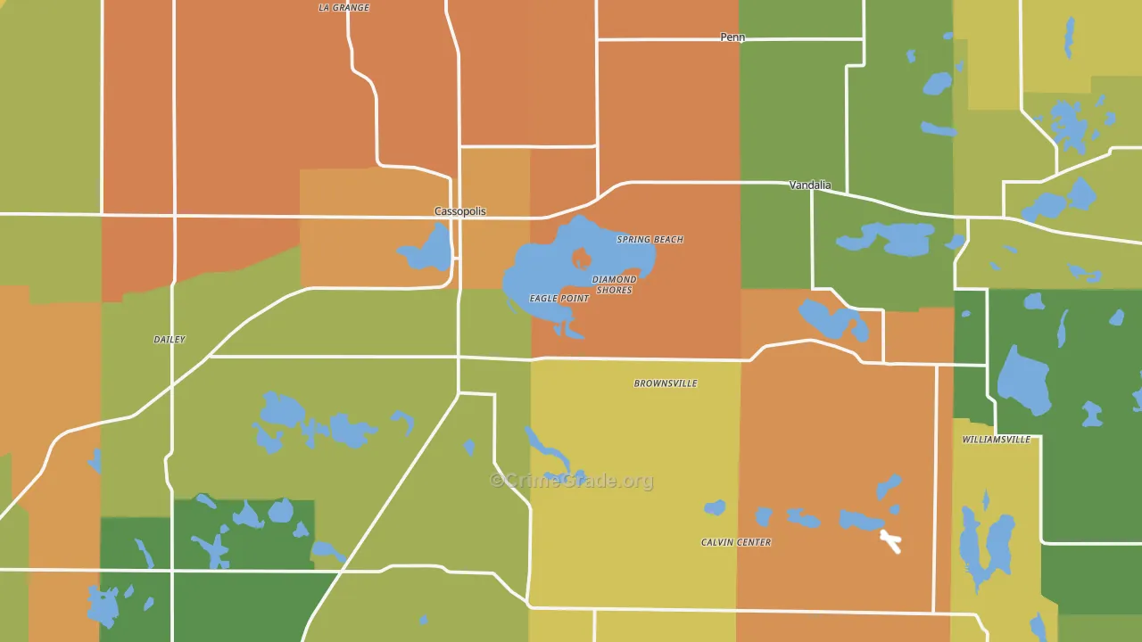 Cassopolis, MI Map of Murder Rates