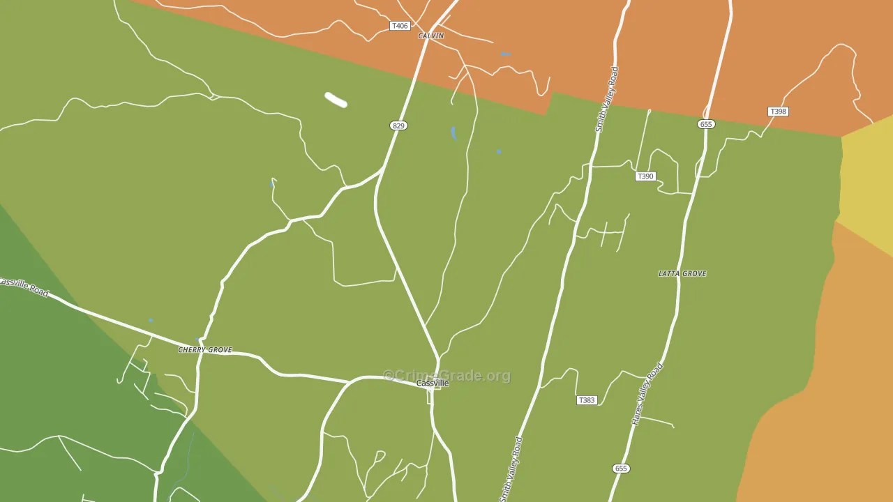 Cassville, PA Map of Murder Rates