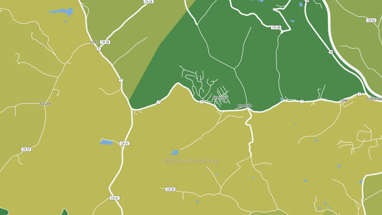Cassville, WV Map of Murder Rates