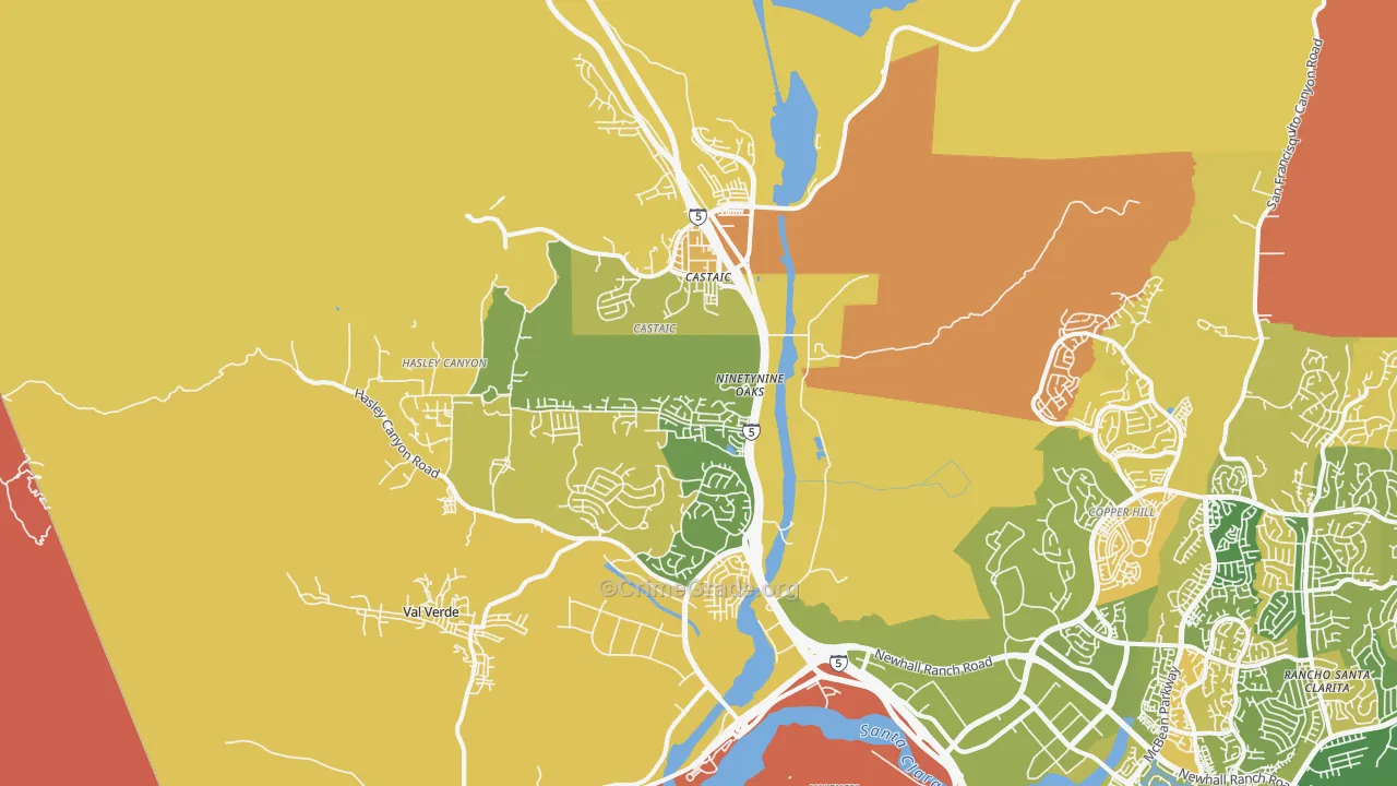 Castaic, CA Map of Murder Rates