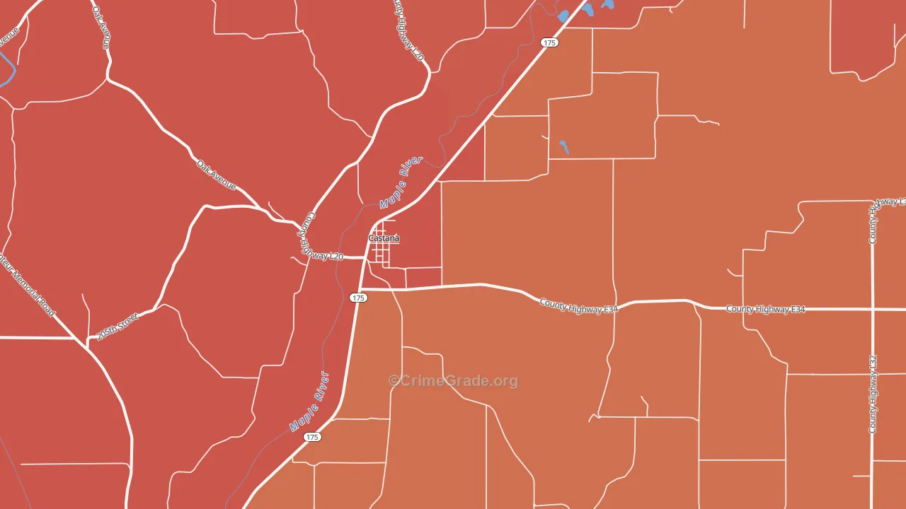 Castana, IA Map of Murder Rates
