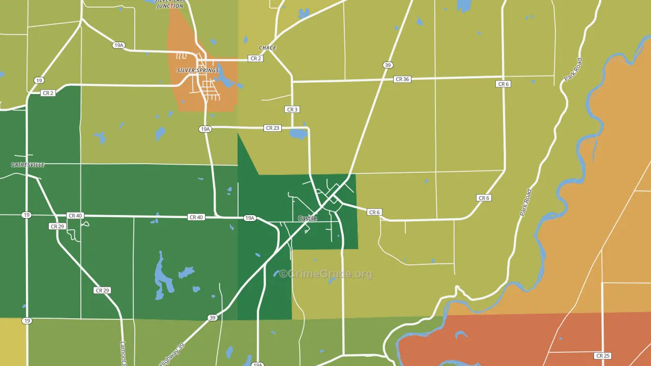Castile, NY Map of Murder Rates