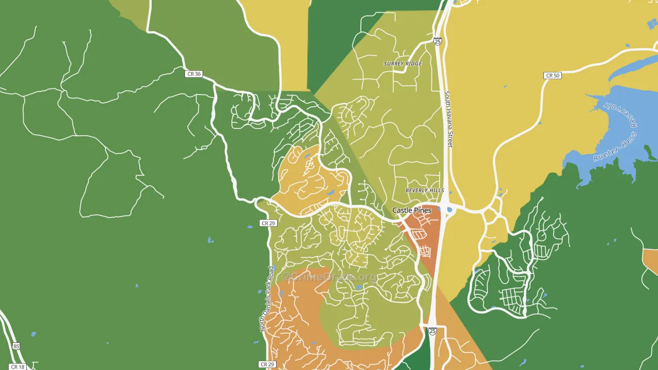 Castle Pines North, CO Map of Murder Rates