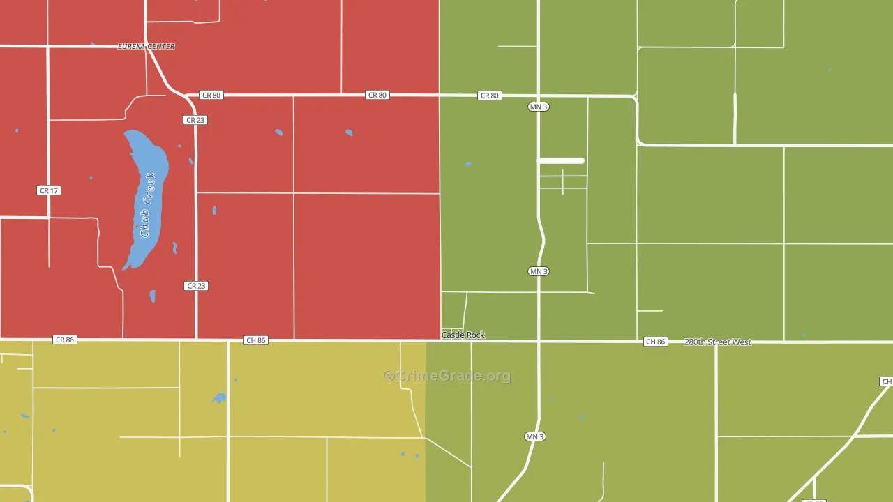 Castle Rock, MN Map of Murder Rates