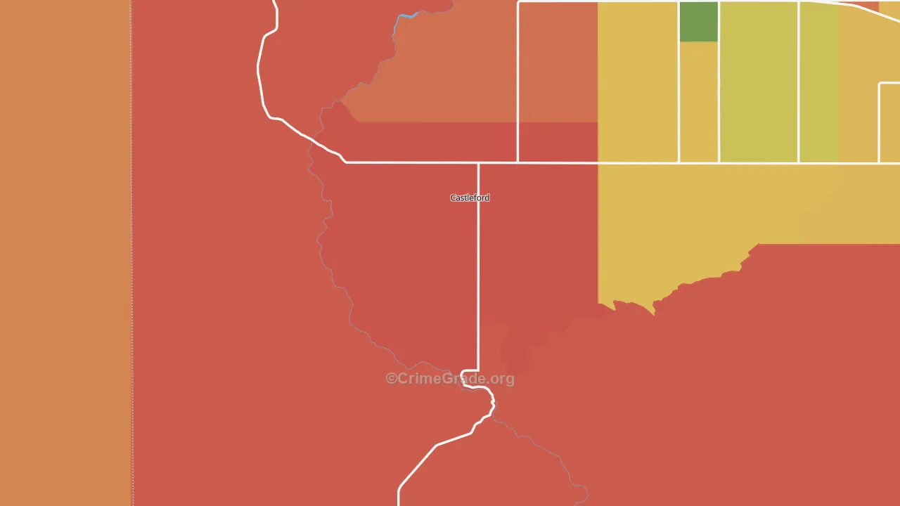 Castleford, ID Map of Murder Rates