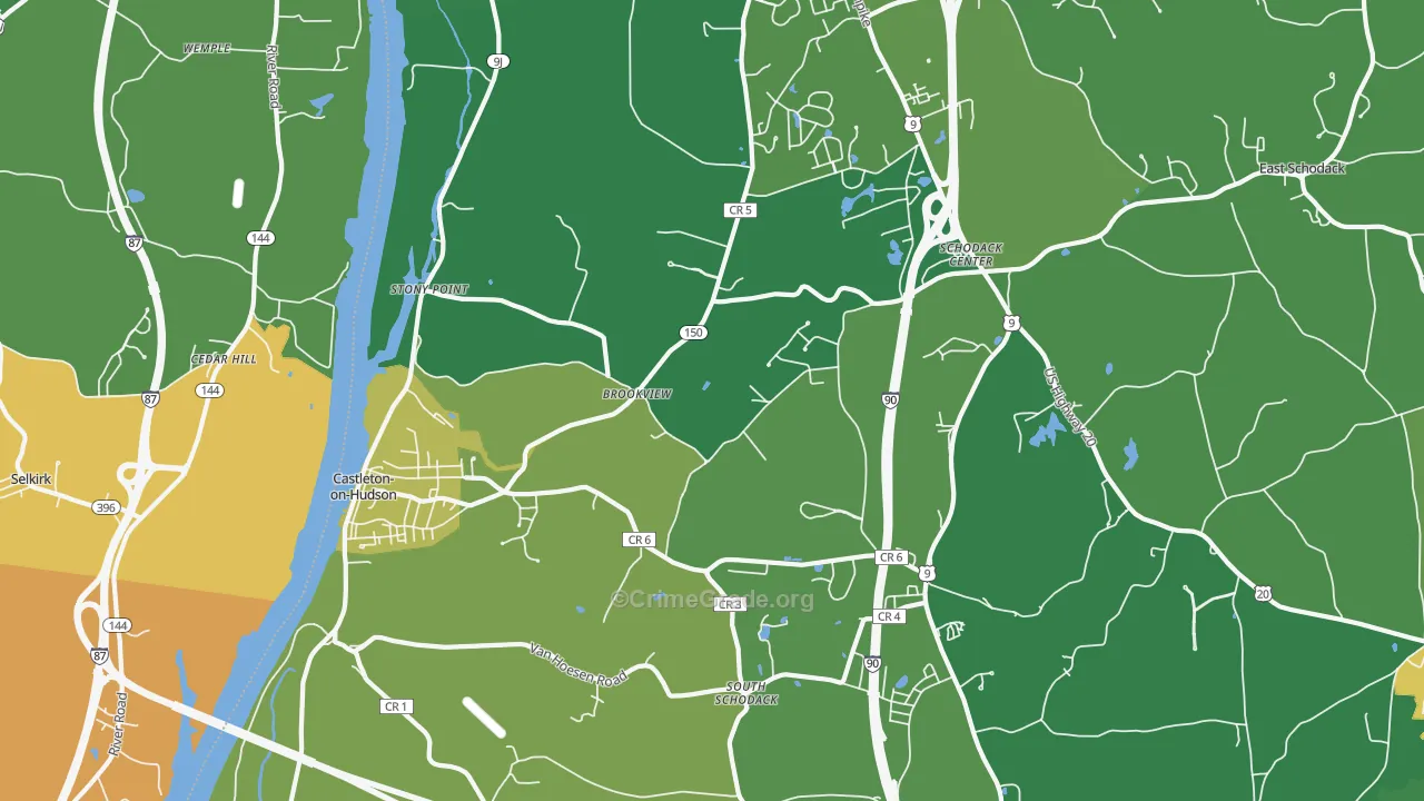 Castleton On Hudson, NY Map of Murder Rates