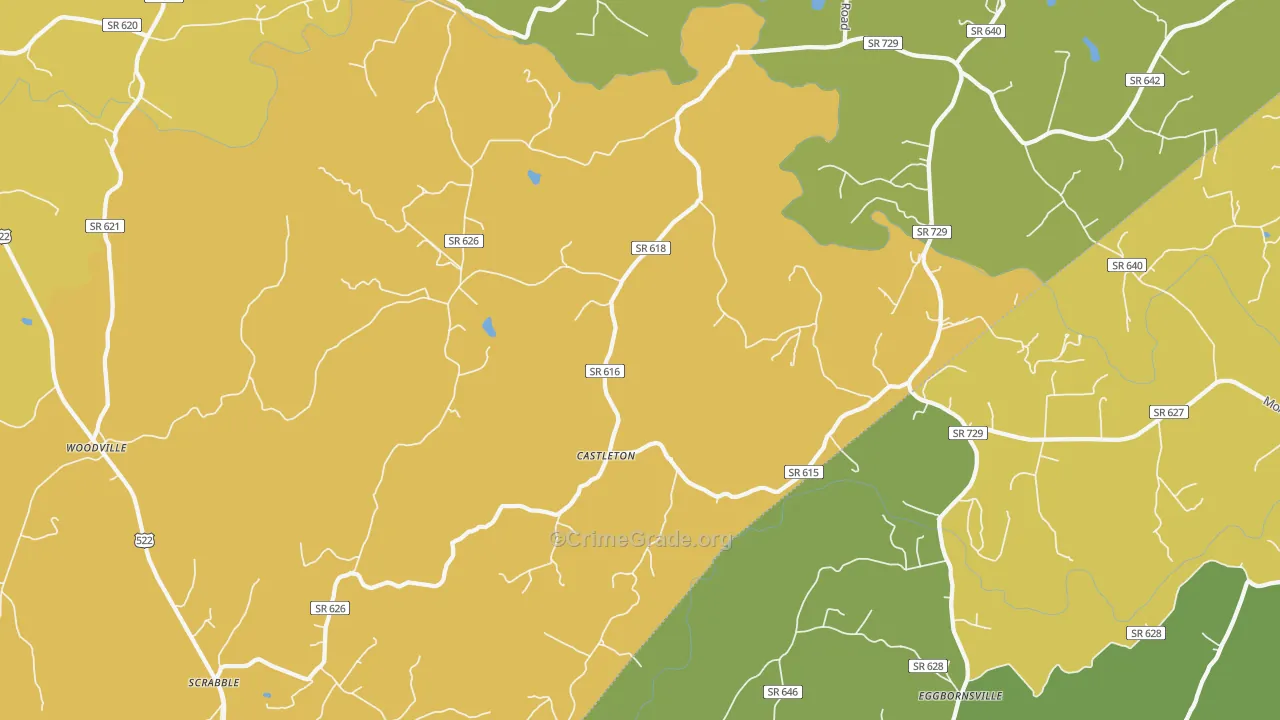 Castleton, VA Map of Murder Rates