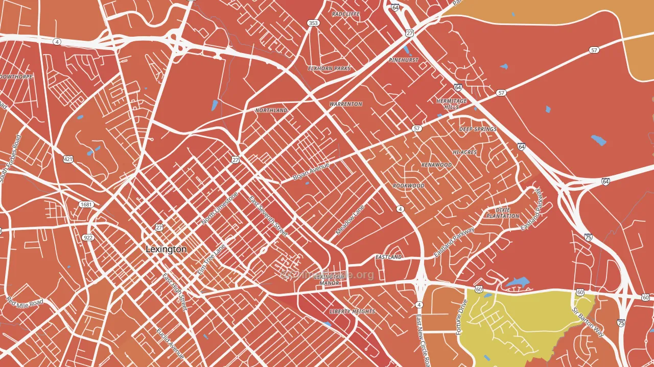 Castlewood Park, Lexington, KY Map of Murder Rates