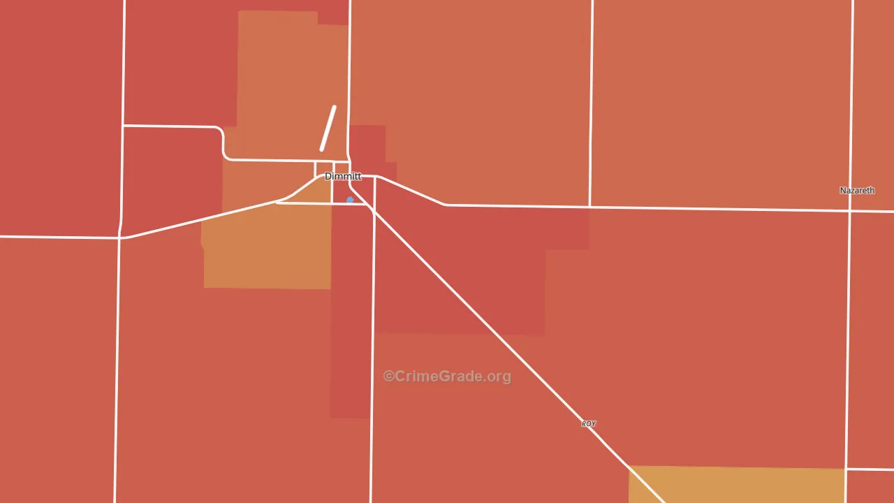 Castro County, TX Map of Murder Rates