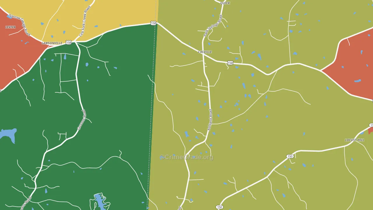 Casville, NC Map of Murder Rates