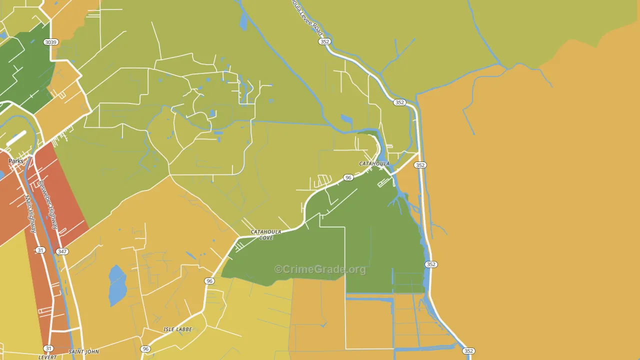 Catahoula, LA Map of Murder Rates