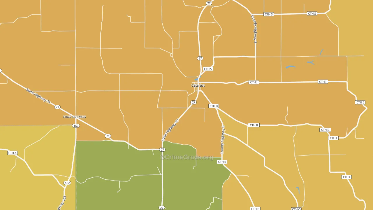 Cataract, WI Map of Murder Rates